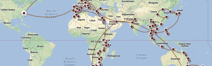 RTW Travel Map