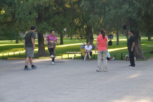 locals enjoying the park