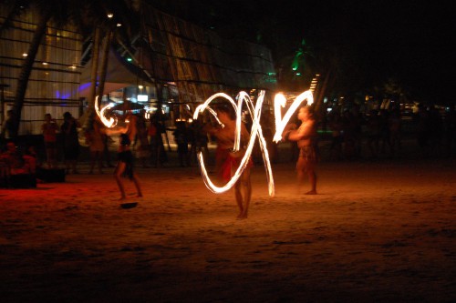 boracay beach by night